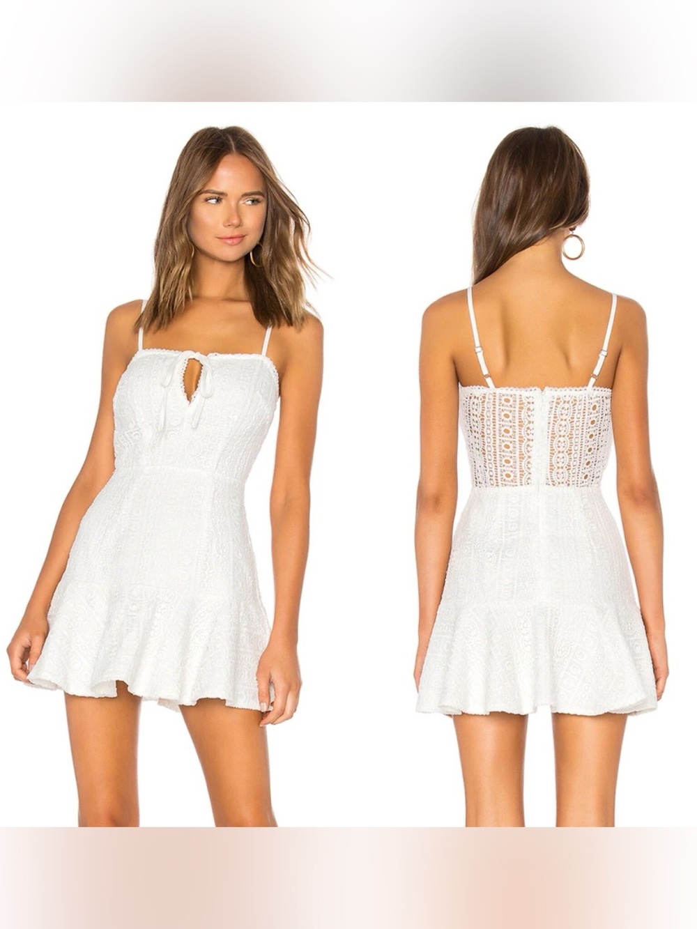BY THE WAY White Crochet Keyhole Summer Dress